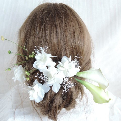 ＊髪飾り～生花のような牡丹とローズ紫陽花の髪飾りセット～＊ダリアヘッドドレス和袴着物和装ウェディング髪飾り