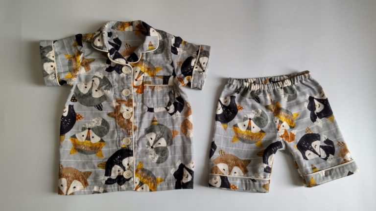 型紙不要直線縫い ちょうど1mで上下作れる、袖なし甚平 子ども用パジャマ の作り方nunocoto fabric