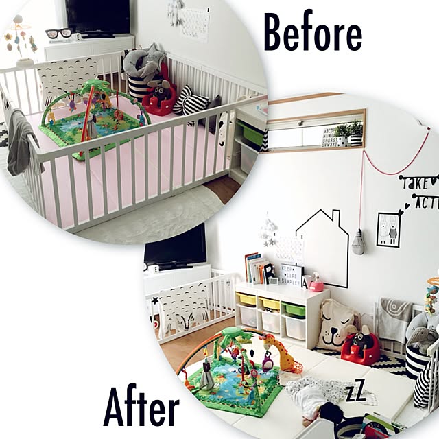 ベビーをお迎えしてリビング模様替え 新しく購入したベビー用 リビングとベビーサークル模様替え
