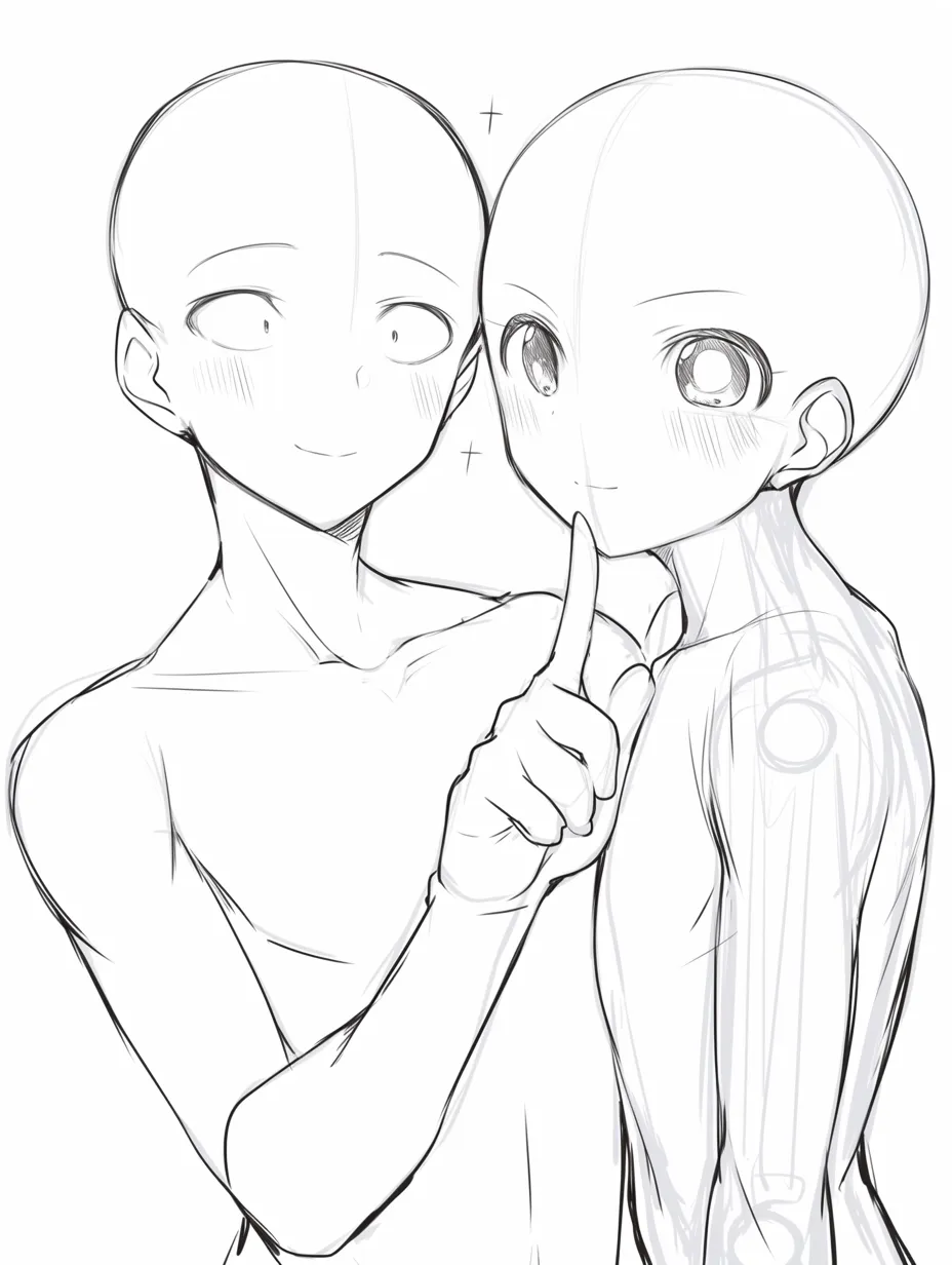 表紙っぽい二人のポーズ013 - CLIP STUDIO ASSETS