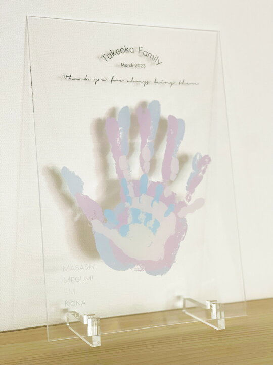 Family Tree 家族の手形・足形アート結婚5年目の木婚式のお祝いに