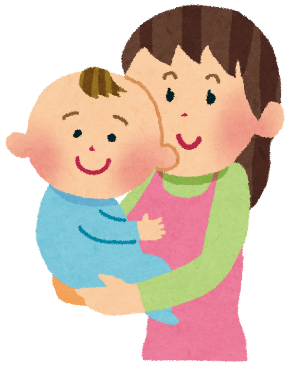 お母さんが赤ちゃんを抱っこしているイラスト🎨 フリー素材 看護roo! カンゴルー