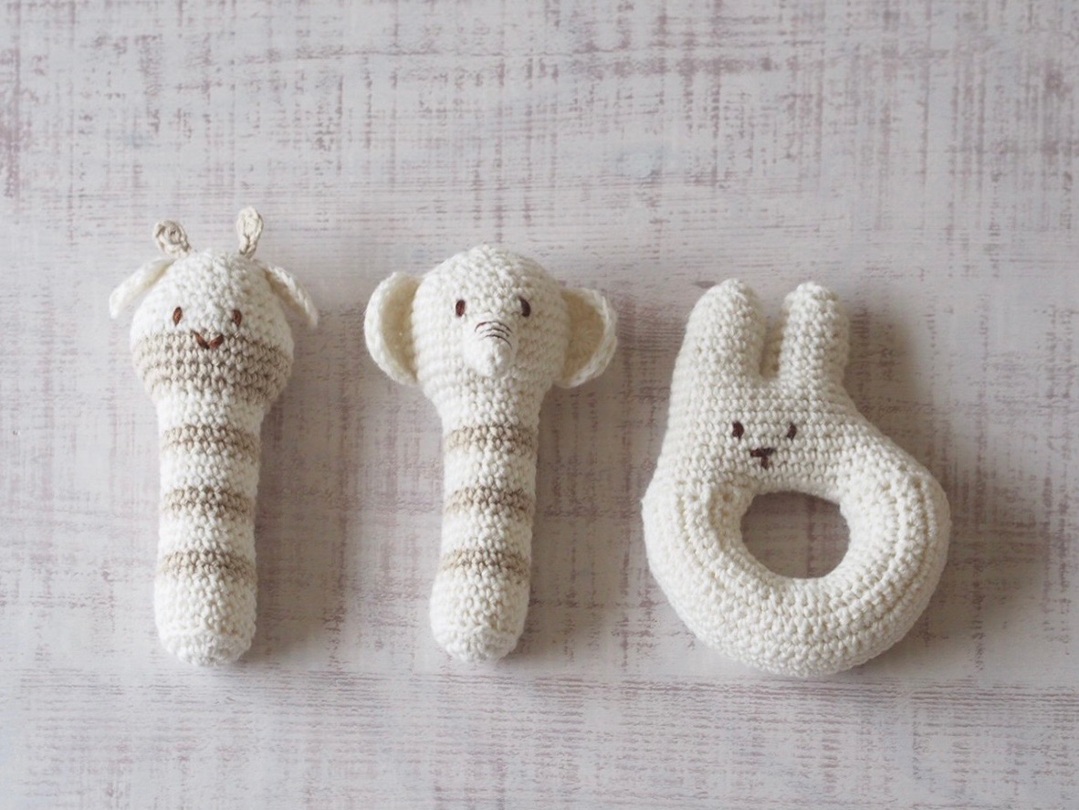 赤ちゃんのおもちゃ*カギ編みのガラガラの作り方その他ファッションアトリエ