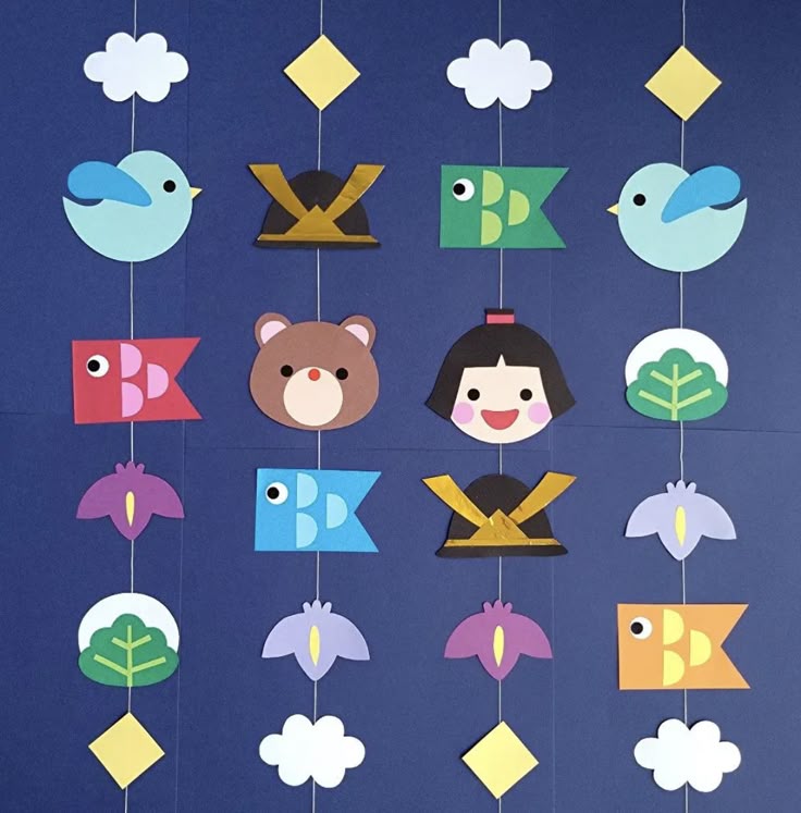 壁面飾り工房本店 壁面装飾・パネルシアター・ペープサート・型紙・知育・保育・介護商品の販売☆壁面飾り工房横150cm 「虹がきれいだね！」５月 ６月 ７月 梅雨 夏 幼稚園 保育園 学校 病院 施設 知育 壁面装飾 型紙 製作☆