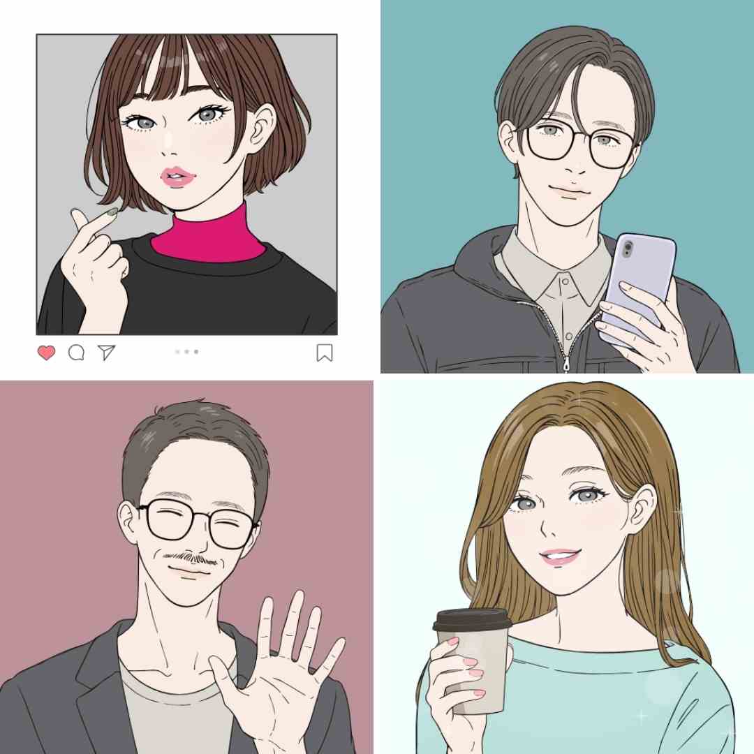 ネット注文制作 カップルまたは夫婦の似顔絵岩手県からのご依頼 - 旅する似顔絵屋さんのゆるゆる日常絵日記