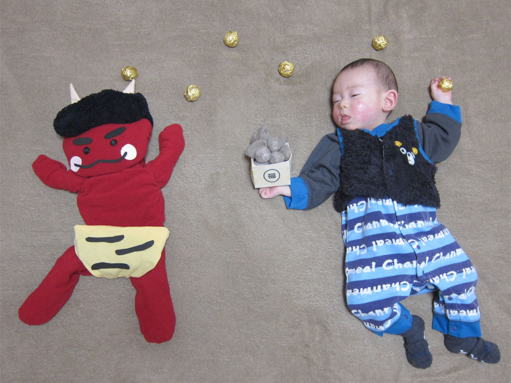 今からでも間に合う！ 可愛すぎる♡ 節分×赤ちゃんフォト集 恵方巻アート、寝相アートなど