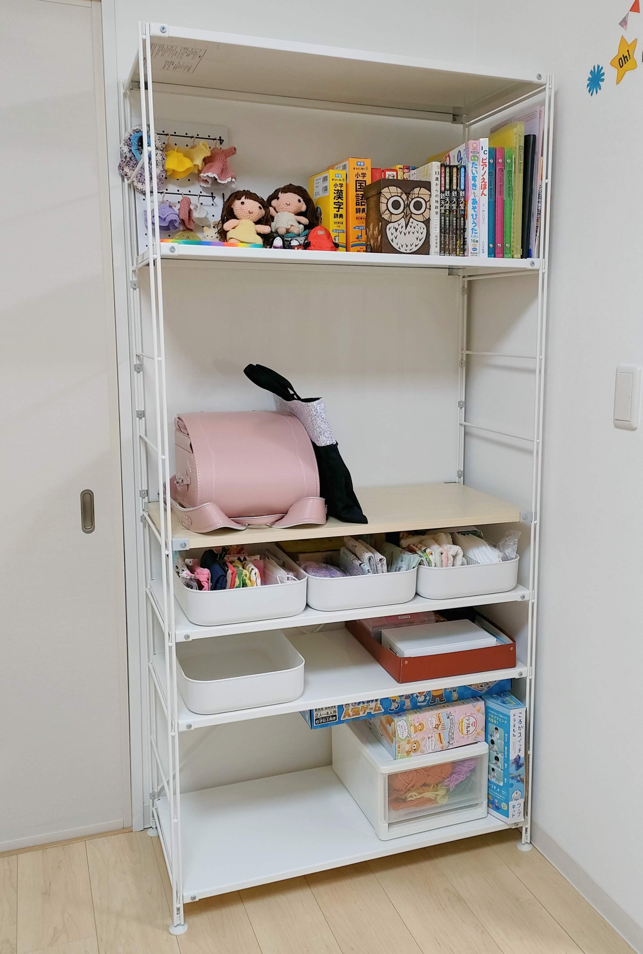 無印良品 ワゴン食器棚に付属しているものスチールワゴンでランドセル収納