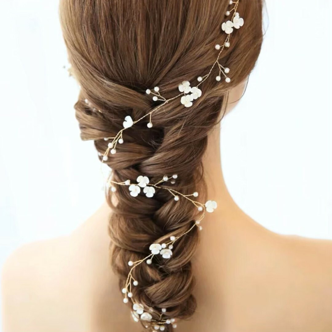 ブライダルアクセサリー 結婚式 ヘアアクセサリー 編みおろしに似合うヘアアクセ結婚式に！おしゃれ