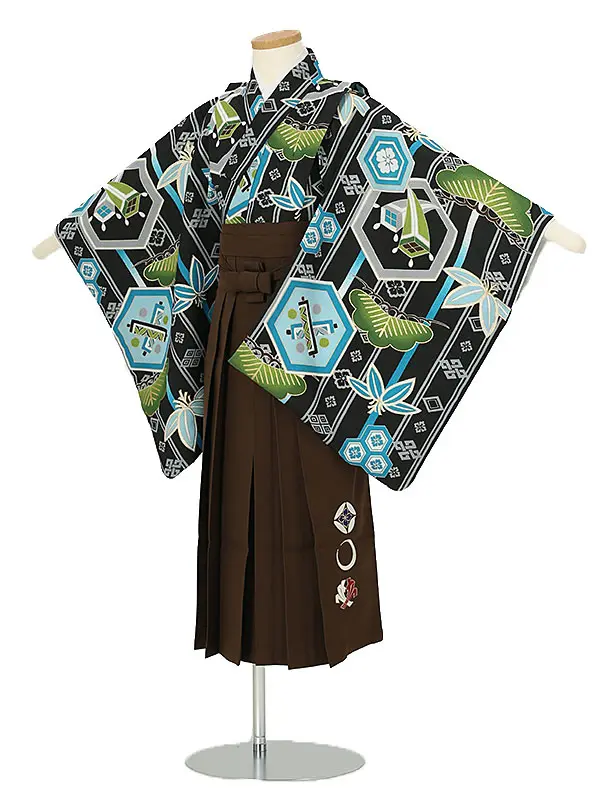 七五三10%CPOFF10 16迄 七五三 男の子 5歳 7歳 金刺繍紋入り 袴が選べる羽織袴セット 「白 菱、金刺繍紋 + 金襴袴」 卒園式 入学式端午の節句 フルセット 5才 7才 五歳 七歳 男児用 着物セット 子供着物 お祝い着メール便不可京都きもの町