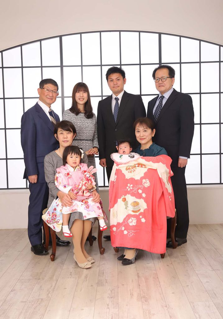 着物で撮影 お宮参り姿・祝一歳・初節句 等 着志〜ki-kokoro