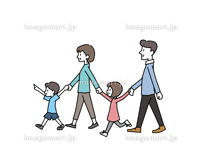 手を繋いでいる男の子と女の子のイラスト無料のフリー素材 イラストエイト