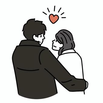 カップル 後ろ姿イラスト無料イラスト・フリー素材なら「イラストAC」