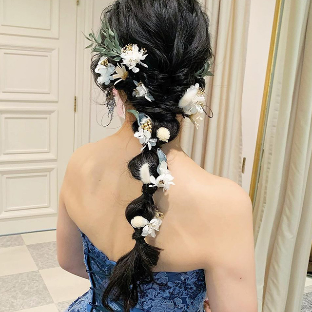 キレイめ編み下ろしヘアデコルテフォトグラフィー前撮り・フォトウェディング