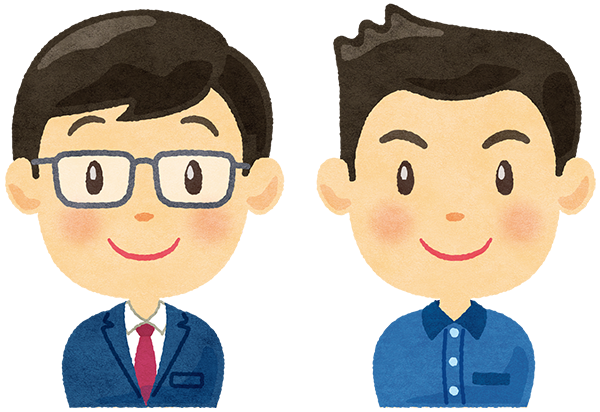 父の日のお父さんたち：イラスト無料