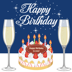 LINEスタンプお試し！「動く☆8月1日〜16日のお誕生日お祝い」 - スタンプためす