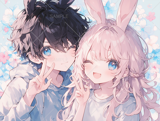 猫の日 絵柄いろいろです ツン猫ちゃんとわんこ君カップル🐈‍⬛🐕 .ふうすけぐらむがんばれツン猫ちゃんカップルイラスト ふうすけのイラストを使用したい方は ハイライト“おねがい🧸