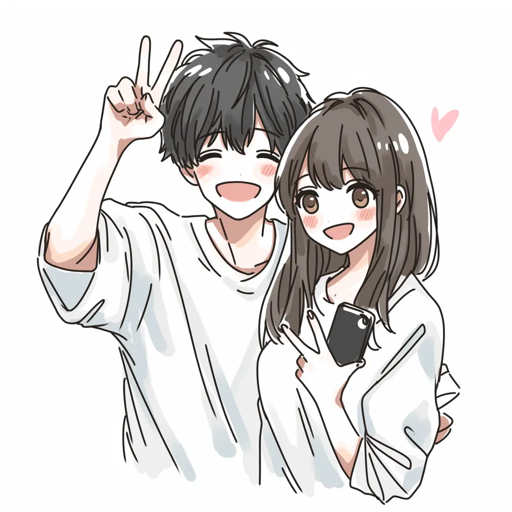 二人仲良しイラスト無料イラスト・フリー素材なら「イラストAC」