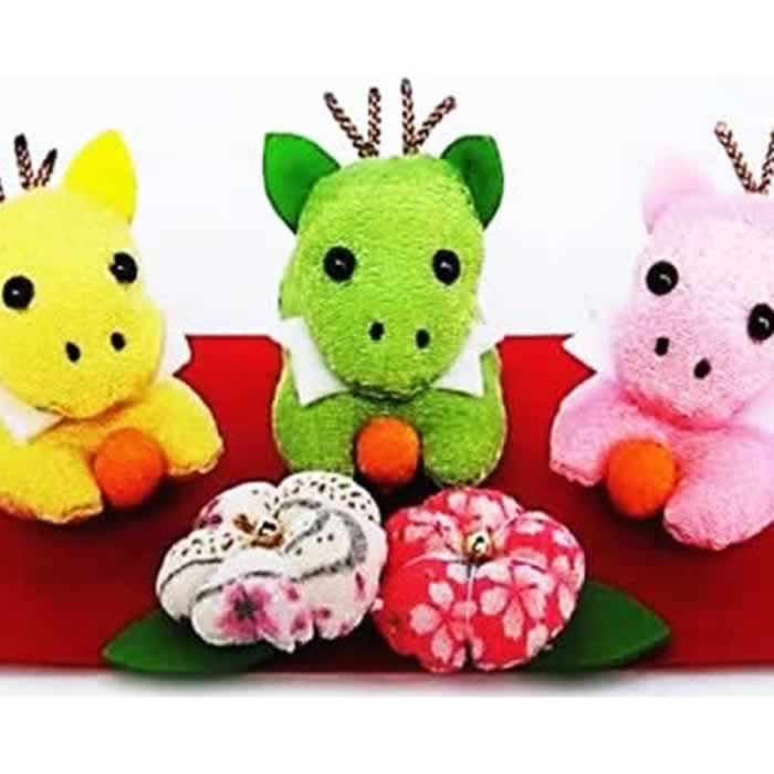 ⁂ミニ干支⁂ 辰・巳イラスト・型紙作り方有りHow to make Fabric Dragon Snake 布あそぼ