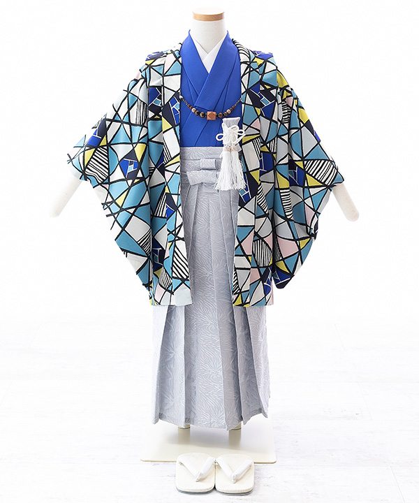 男児袴：BY038五歳 赤 鷹に小槌と熨斗 七五三男児袴レンタルセット京都着物夢館