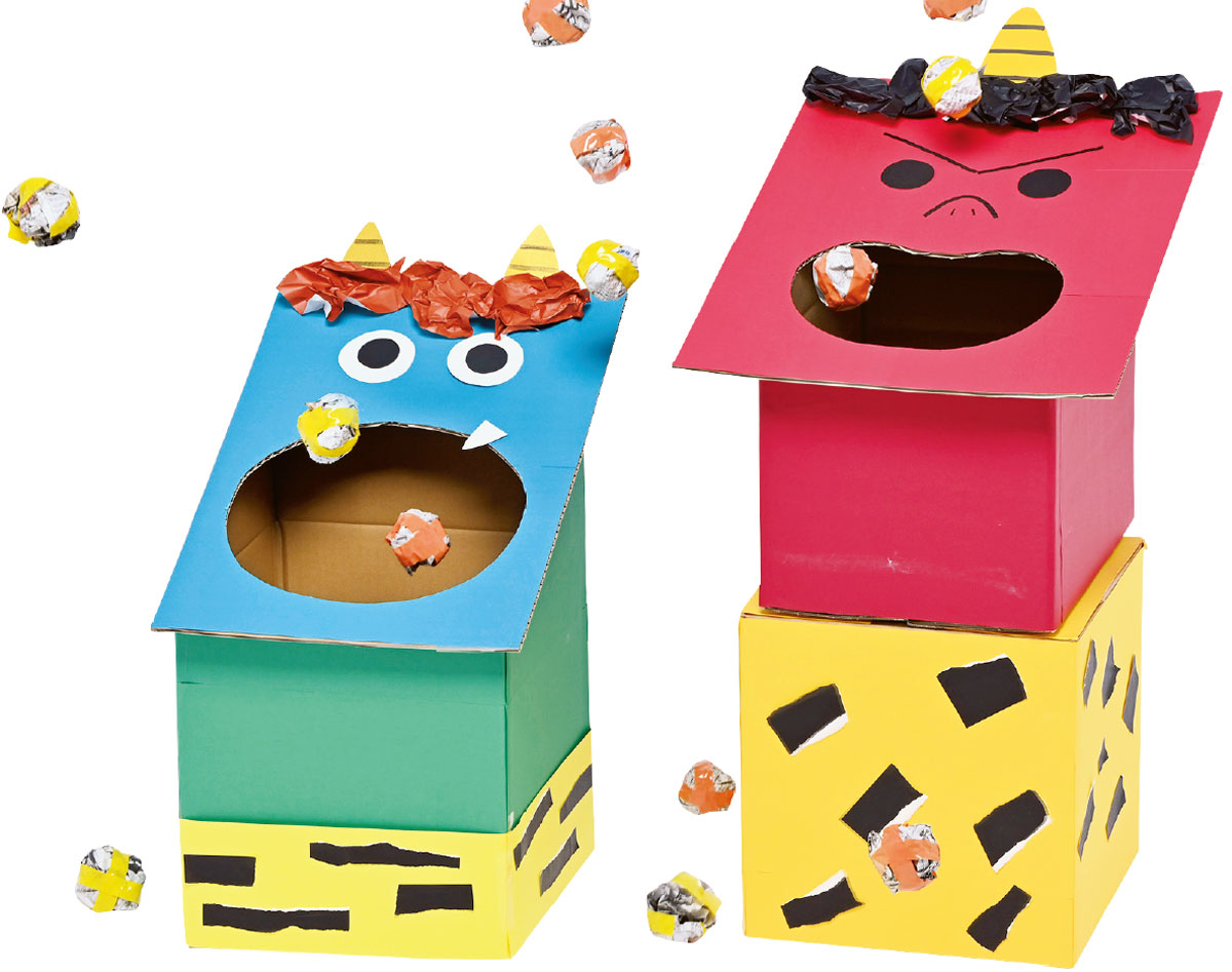 節分製作しました。おにの帽子おかげさまで元気です