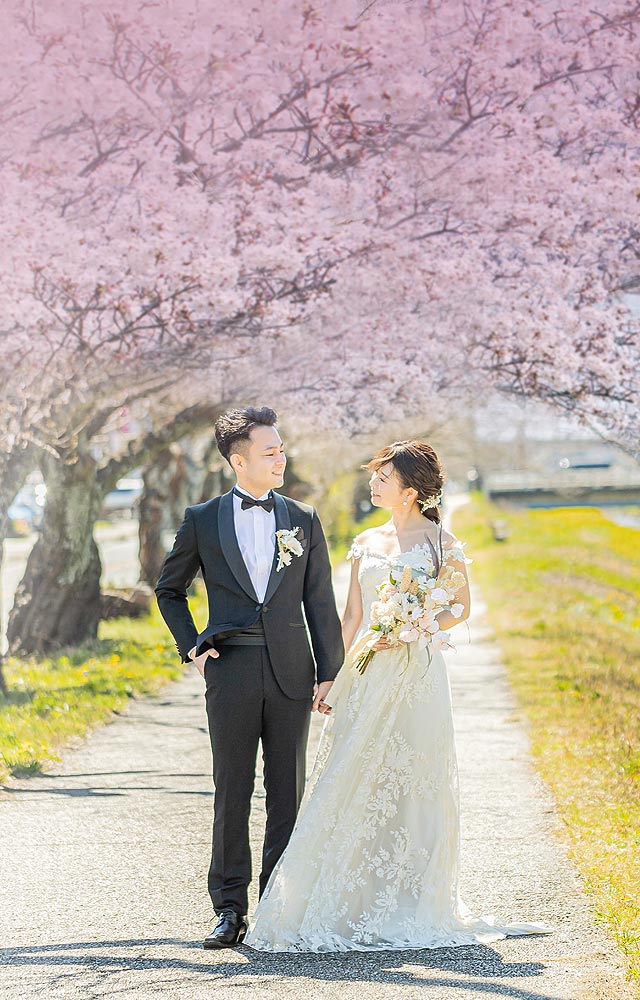 河津桜 静岡 の前撮り フォトウェディング ロケーション撮影事例elle pupaエルピューパ