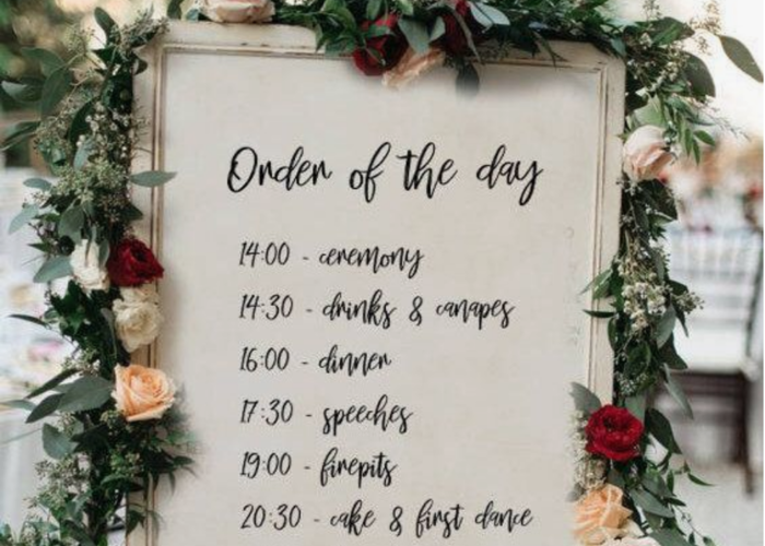 招待状 ウエディングタイムライン カラーver– レッドアトレブライダル