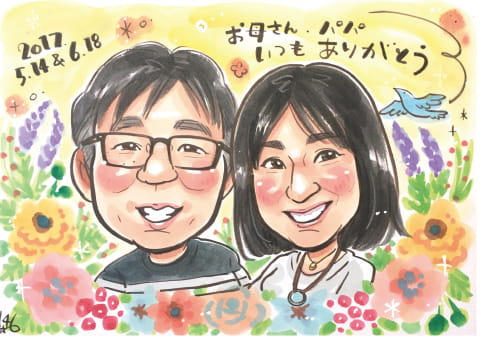 似顔絵 プレゼント 急ぎ 安い イラスト 写真から 母の日 2025 似顔絵ポエム 記念日 金婚式 銀婚式 還暦 古希 喜寿 傘寿 米寿 女性 男性40代 50代 60代 70代 : ankoのにがおえ工房 - 通販 - Yahoo!ショッピング