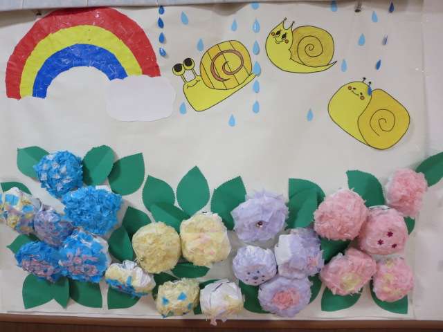 あじさい 製作キット 壁面飾り 梅雨 保育 高齢者 クラフト