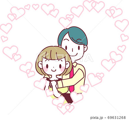 後ろから女性をハグする男性イラスト - No: 24511094無料イラスト・フリー素材なら「イラストAC」