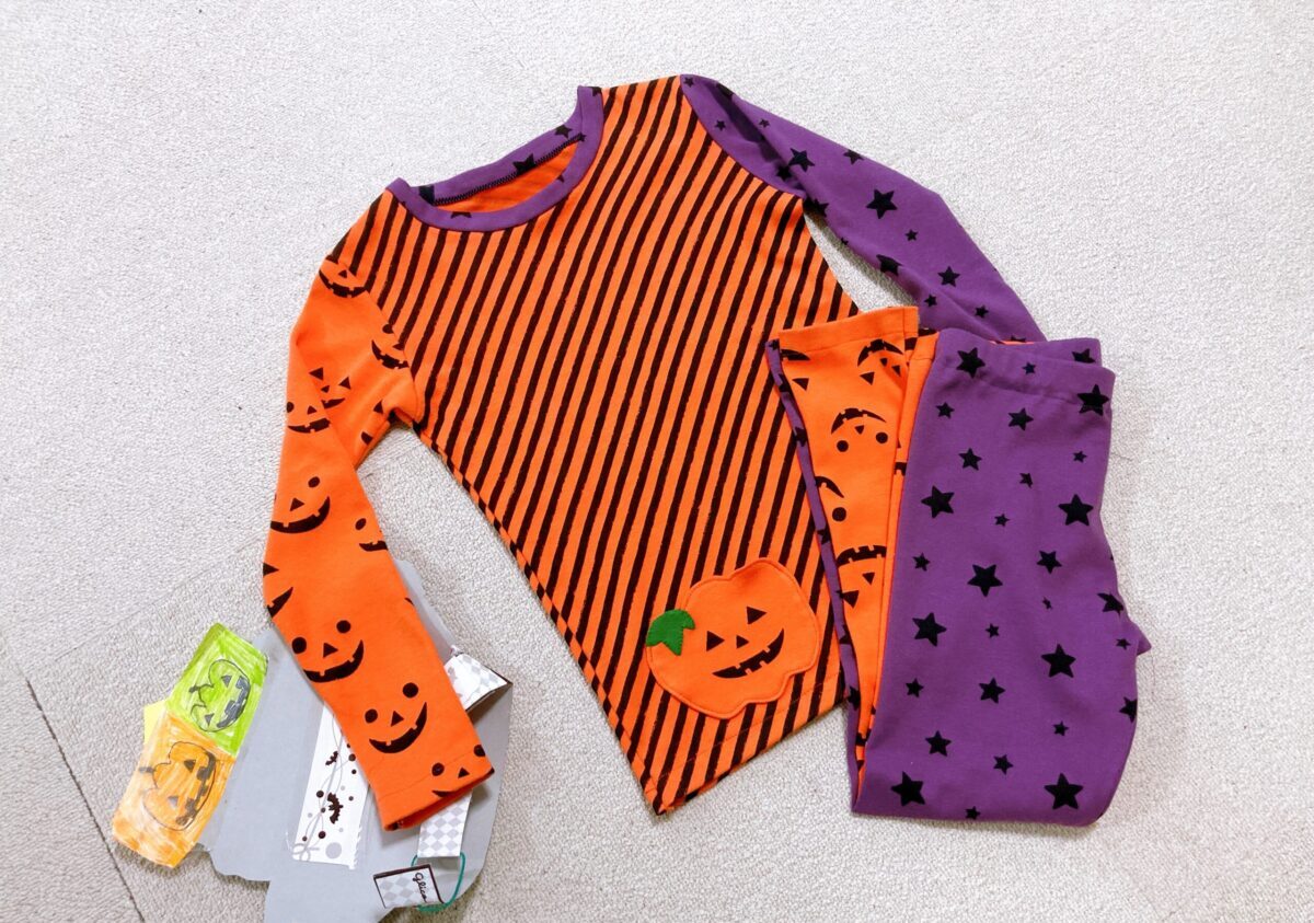 美濃羽まゆみさんの子供服 型紙アレンジでパジャマを作りました