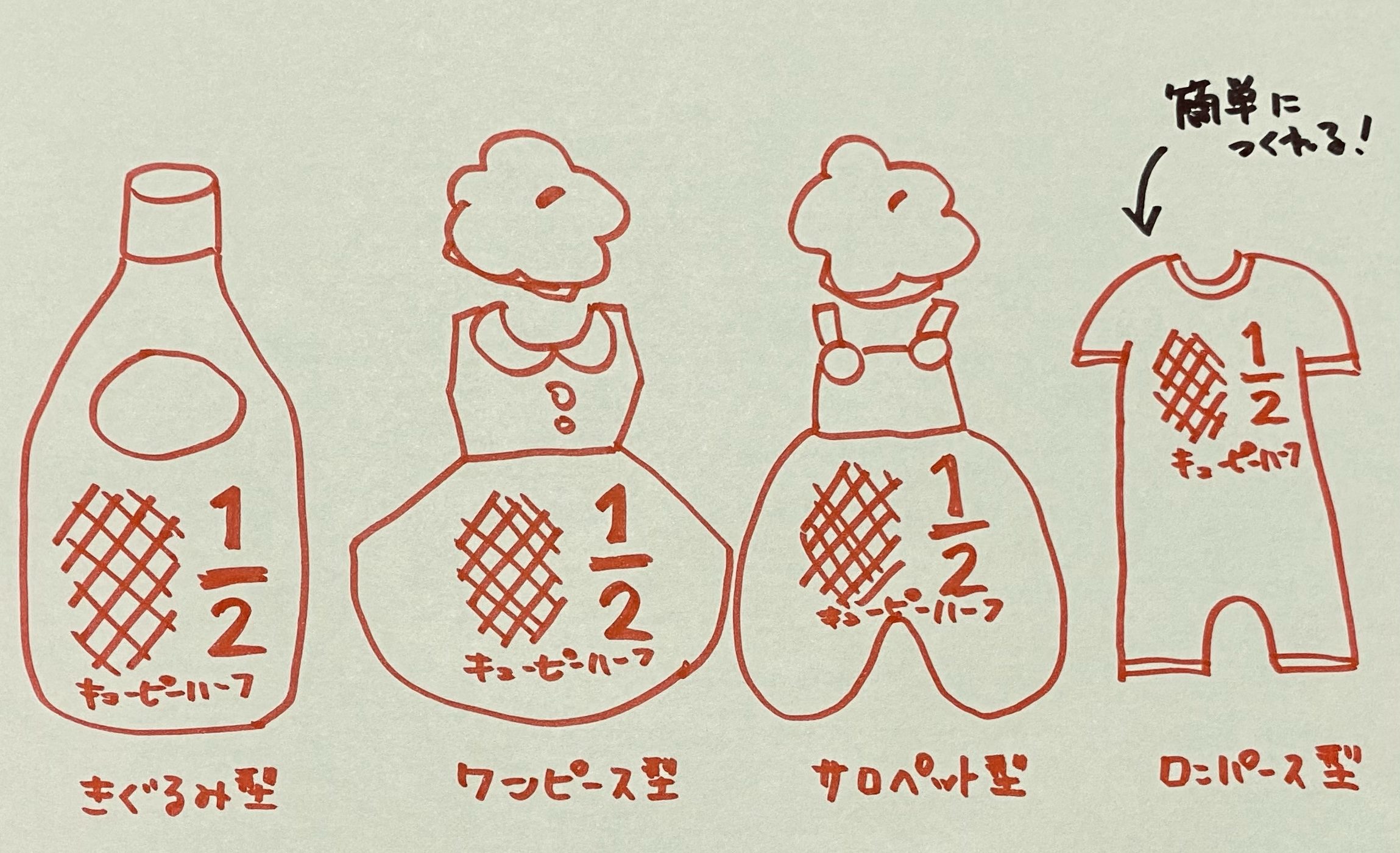 ハーフバースデー キューピー刺繍TikTok