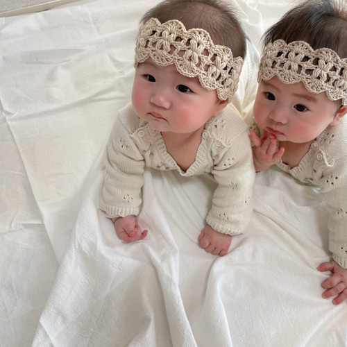 ベビーヘアバンド 適当編み図つきみきののブログ