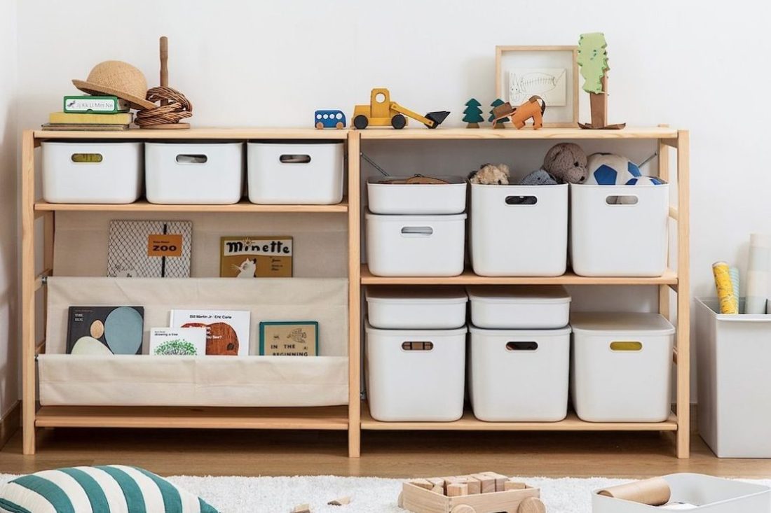 我が家のおもちゃ収納は無印良品で統一した自立を促すモンテ風れんしの部屋