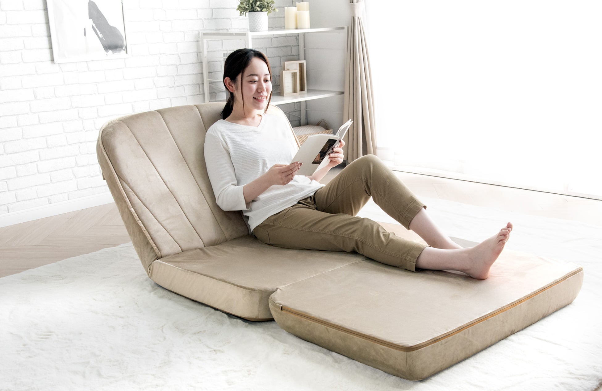 可愛く寛ぎ可愛く眠る コンパクト ソファーベッド おしゃれ 姫系 インテリア かわいい 折りたたみ リボン 女の子 一人暮らし 二人掛け小さいソファーｎｏｃｏｎｏｃｏ・キッチン