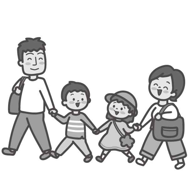 手を繋ぐ4人の子どものイラスト 8パターンかわいい子どものイラスト素材 無料イラストバンク 本店