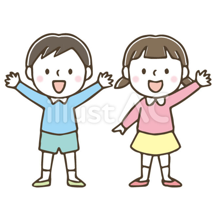 パッチリ目の可愛い女の子赤ちゃん 似顔絵 イラストのフリー素材イラストイメージ