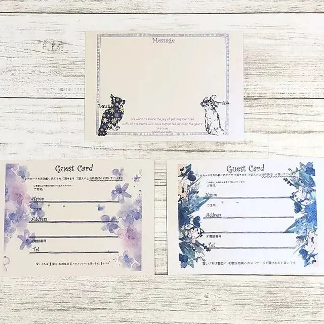 guest card +:ゲストカード・封筒歌の音 wedding design