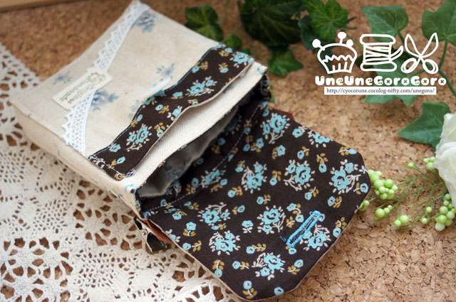 ファスナー付き 大人かわいい 移動ポケット 黒チェック・ふたなしアトリエmegumi