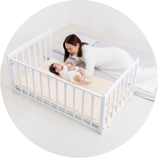 おふとんサークル ひのきすのこ床板付きベビーベッド・ベビー用品レンタル専門店 ヤマサキ