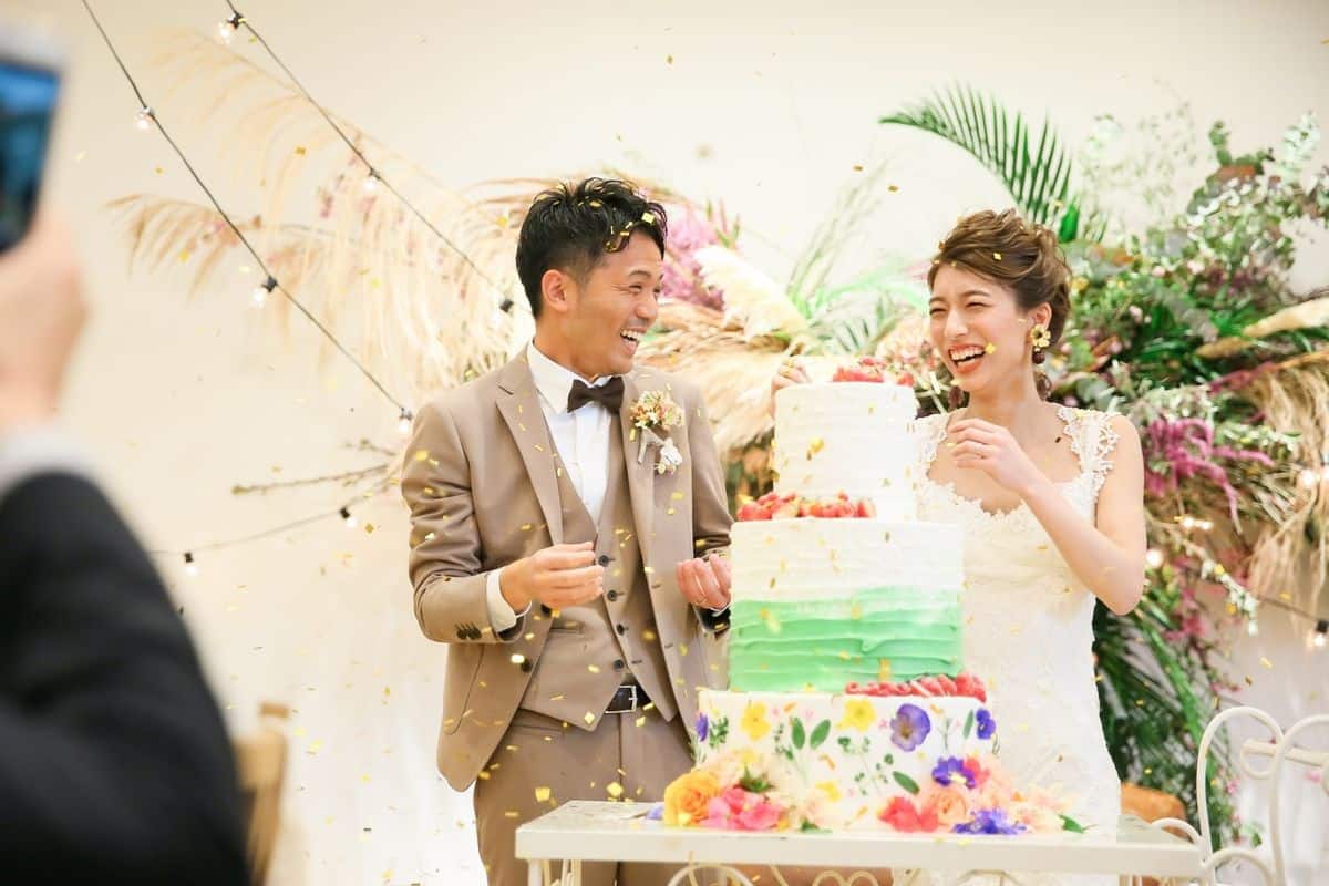 スモーク演出で雲海をイメージに公式 柏 日本閣結婚式場