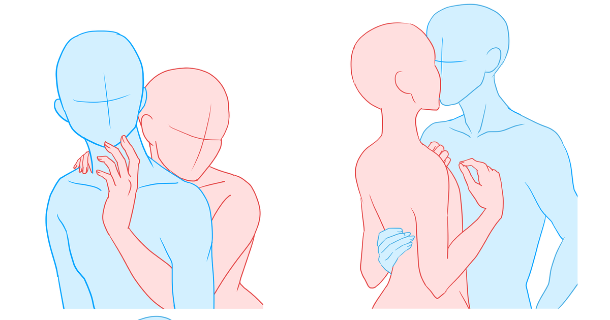 ポーズ集 デフォルメっぽい男女CPポーズとか２ - LR 羽ばたき体操 のイラスト - pixiv