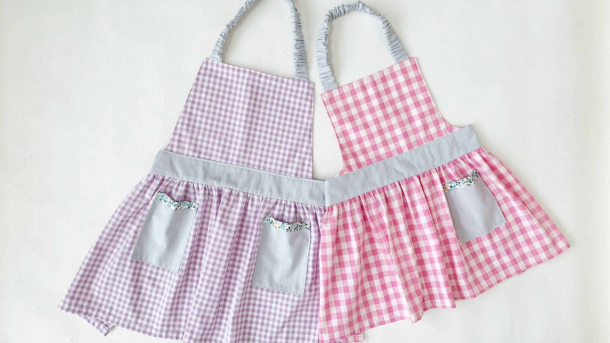 フリルがかわいいこどもギャザーエプロンの作り方～How to make a Children's Apron～