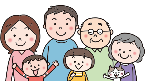 手書き家族の幸せなひとときイラスト素材イラスト・フリー素材なら「シンテリ」