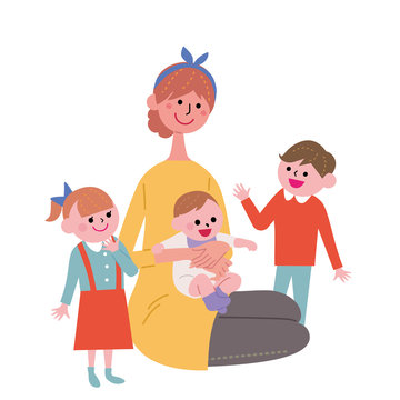 360点を超える子だくさん 日本のイラスト素材、ロイヤリティフリーのベクター素材グラフィックスとクリップアート - iStock家族, 大家族日本