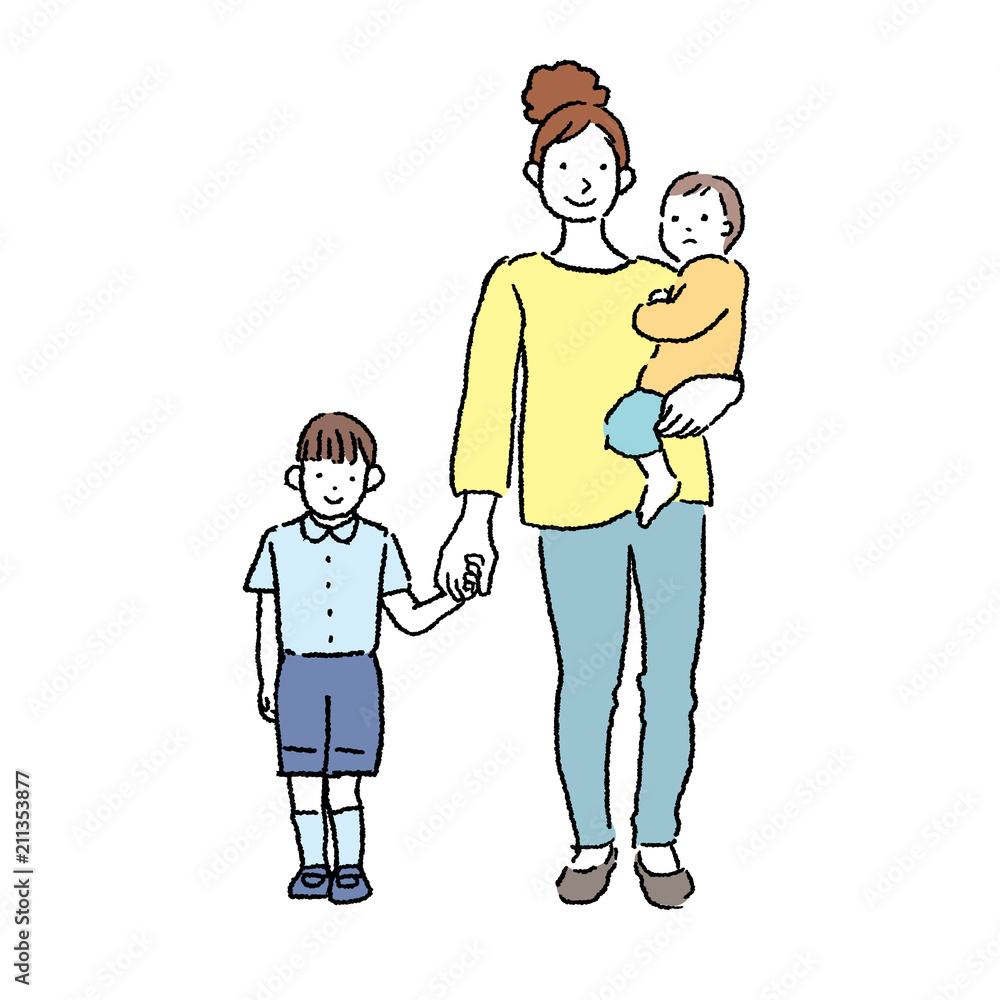 546 手繋ぎ 親子 High Res Illustrations - Getty Images