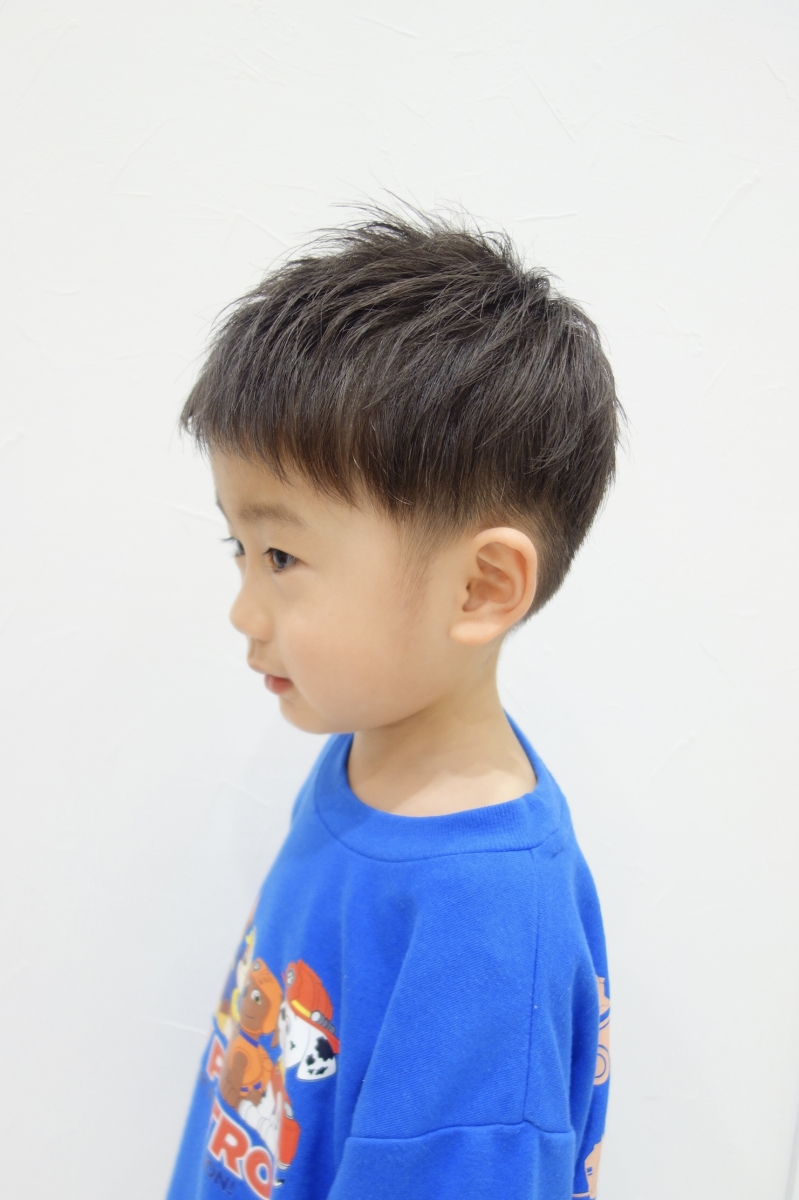 キッズカット男の子アップバング+ツーブロック香里園の美容室ST.GEORGE