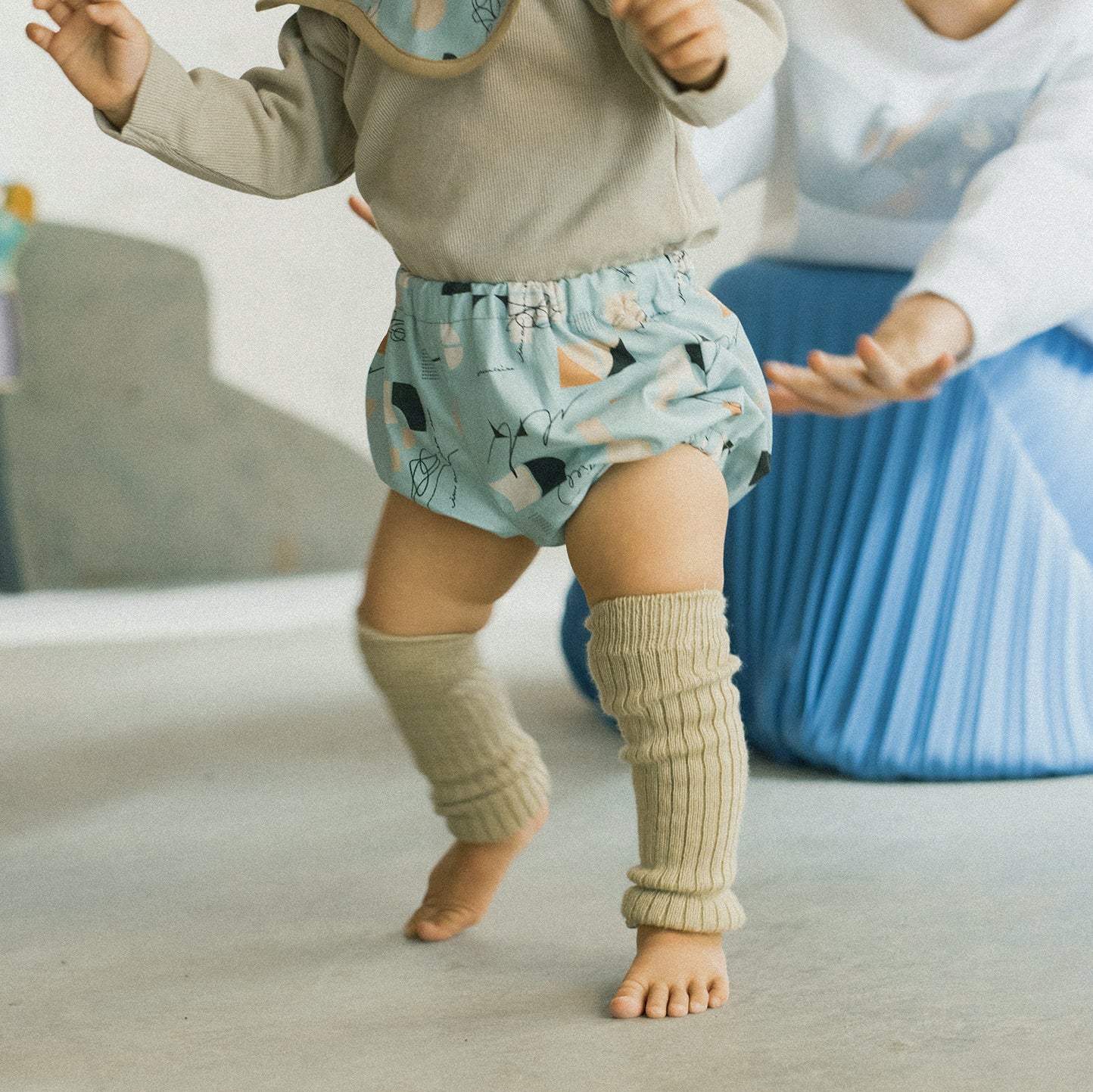 ダブルガーゼのベビーブルマ・デニムカラーbaby ba-ba ベビーバーバ