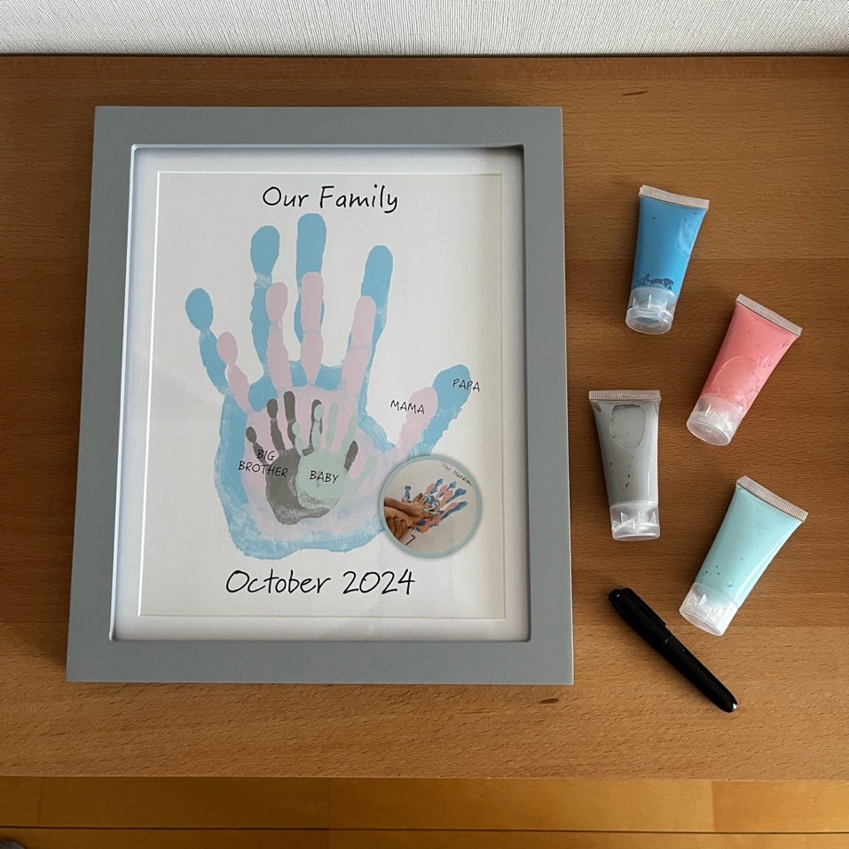 おしゃれな手形アート 家族の手形で大切な宝物に手形足形アートラクガキアートパネルのチルアート
