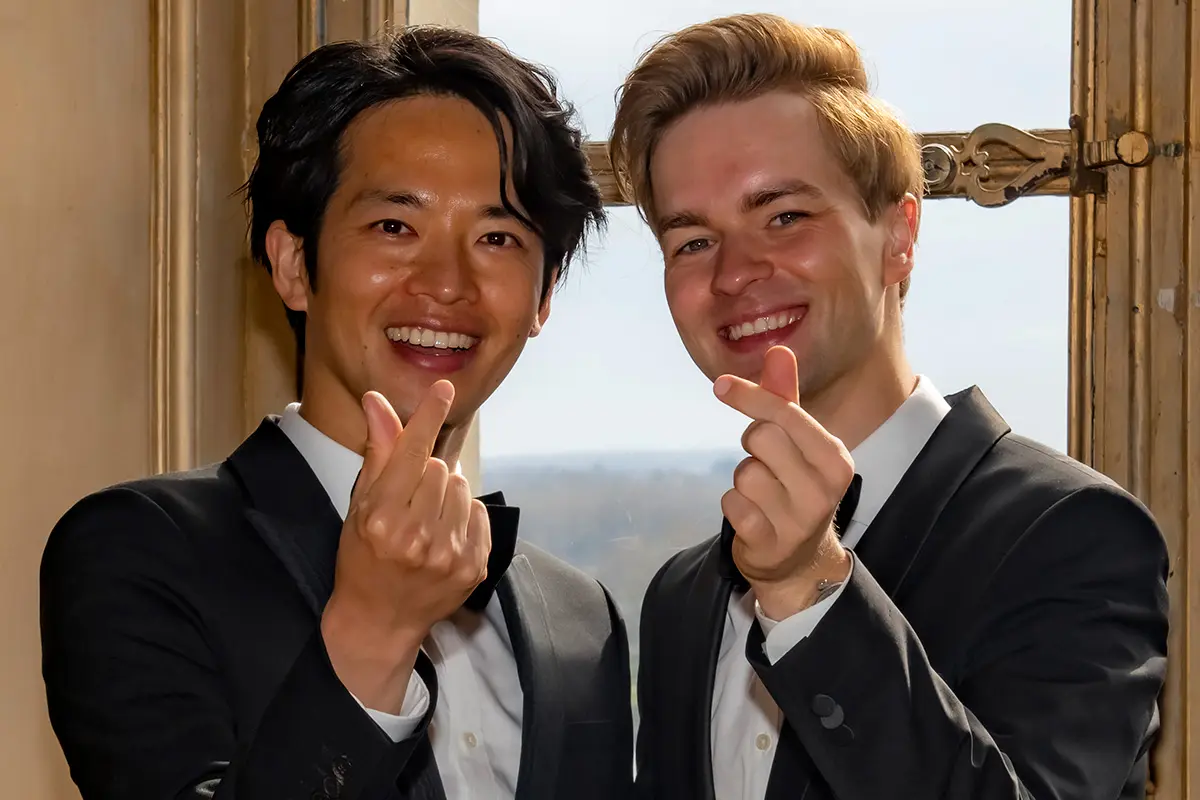 日米カップルの国際結婚のお客様京都で和装前撮り・フォトウェディング「古都の花嫁」 お寺貸切の結婚写真