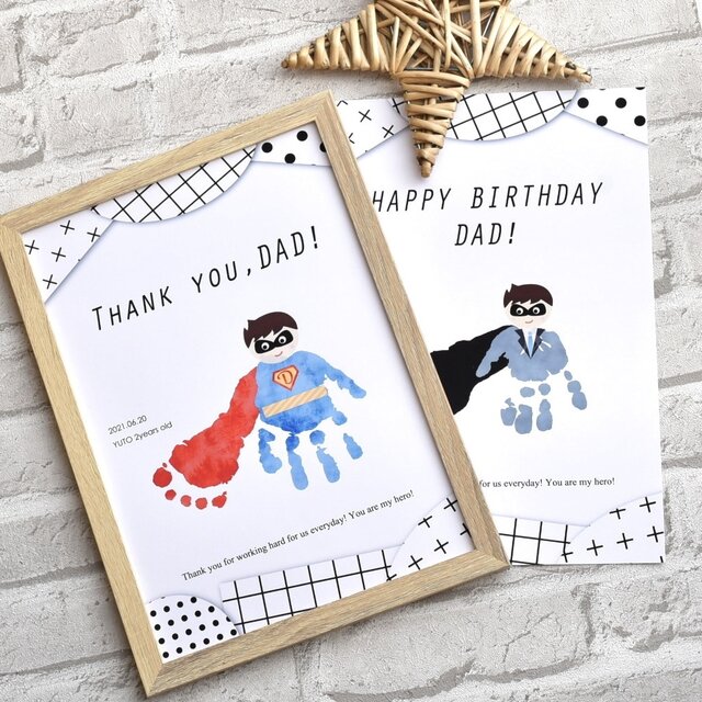 敬老の日 父の日 母の日 誕生日プレゼント♡手形足形アート - メルカリ